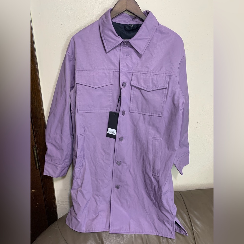 Gianni Feraud Men’s Medium Patch Pocket Oversized Coat - lavender